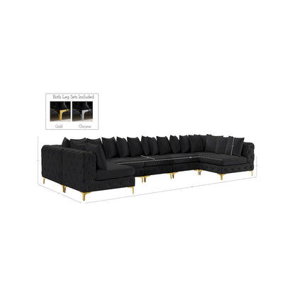 Tremblay Black Velvet Modular Sectional