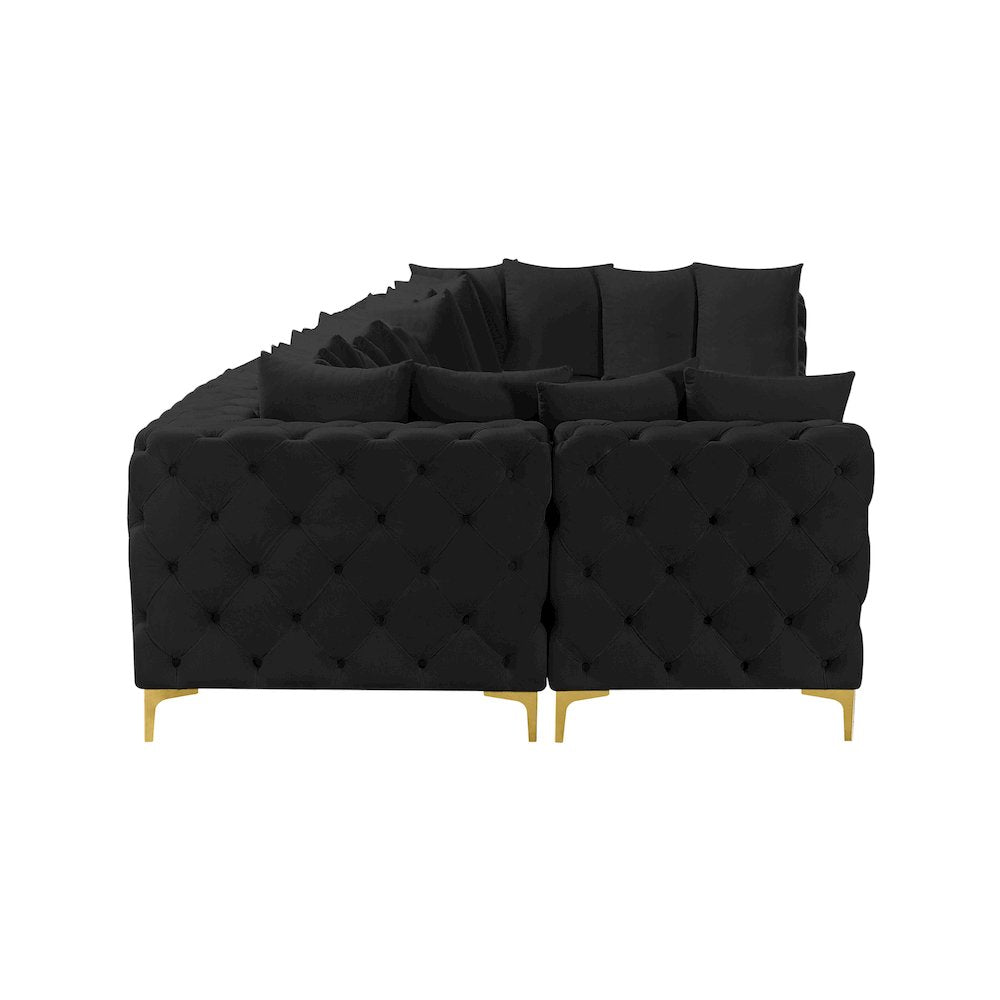 Tremblay Black Velvet Modular Sectional
