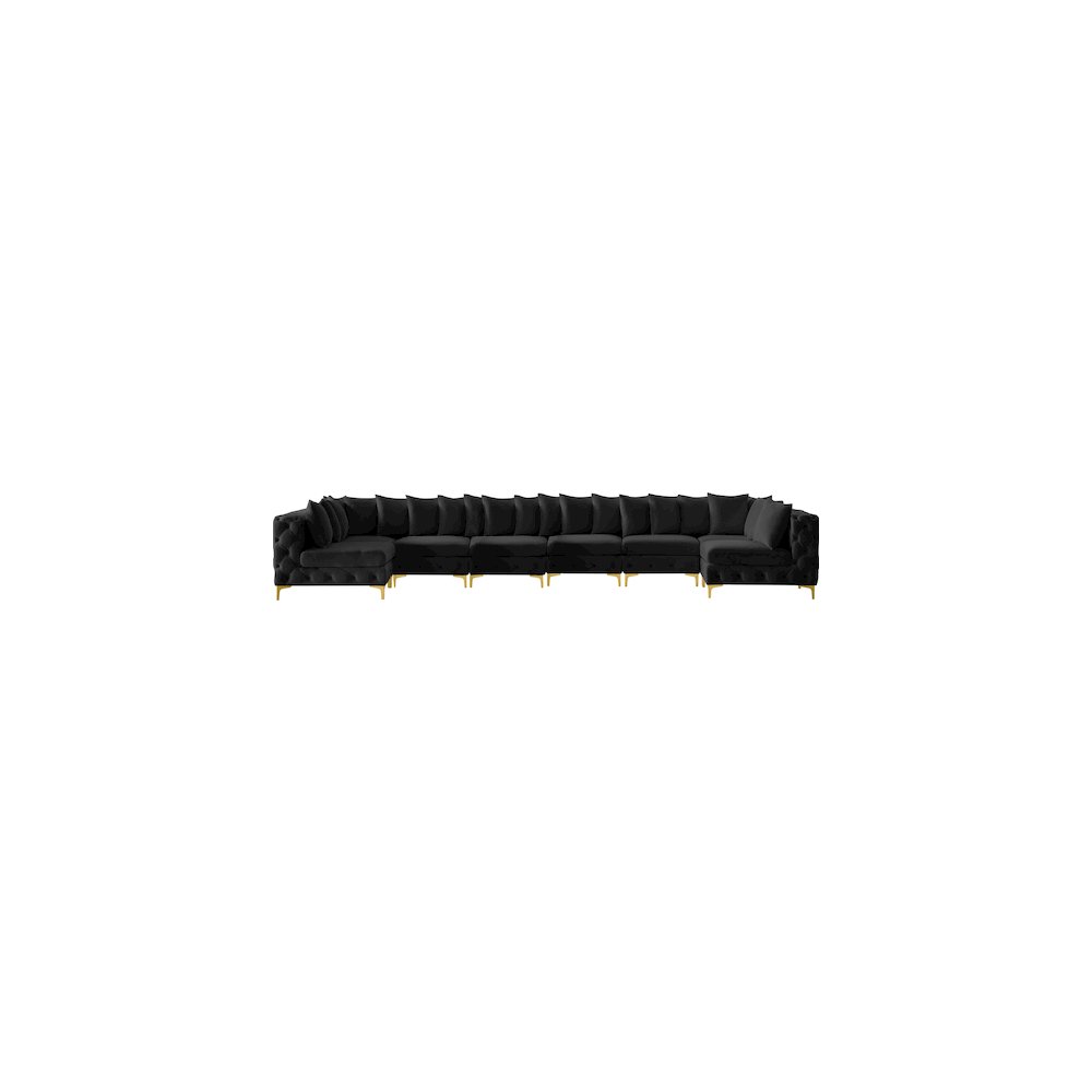 Tremblay Black Velvet Modular Sectional
