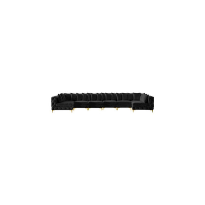 Tremblay Black Velvet Modular Sectional