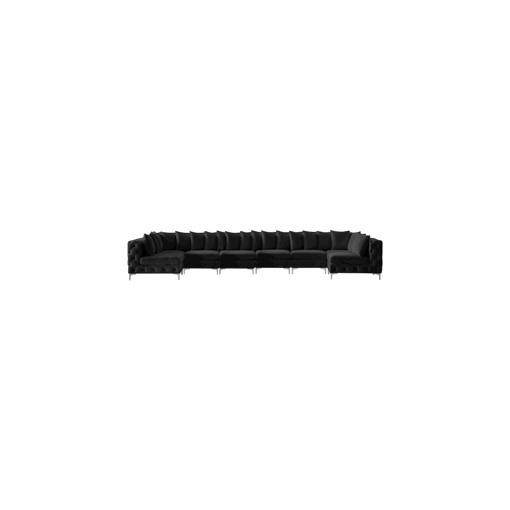 Tremblay Black Velvet Modular Sectional