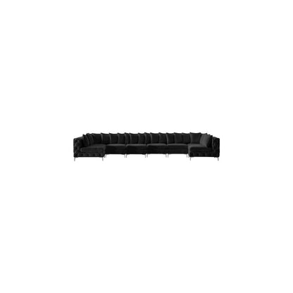 Tremblay Black Velvet Modular Sectional