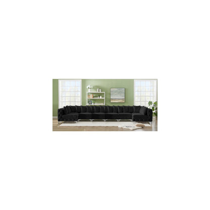 Tremblay Black Velvet Modular Sectional