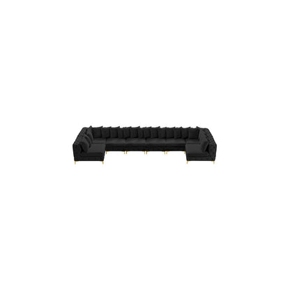 Tremblay Black Velvet Modular Sectional