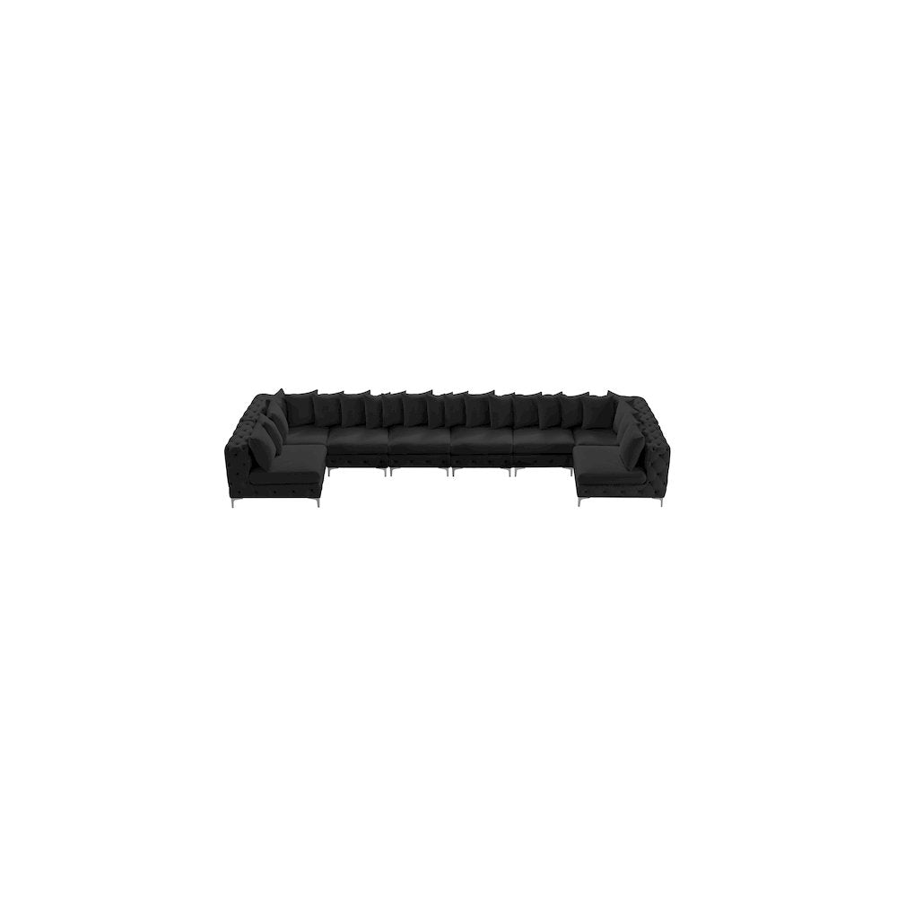 Tremblay Black Velvet Modular Sectional