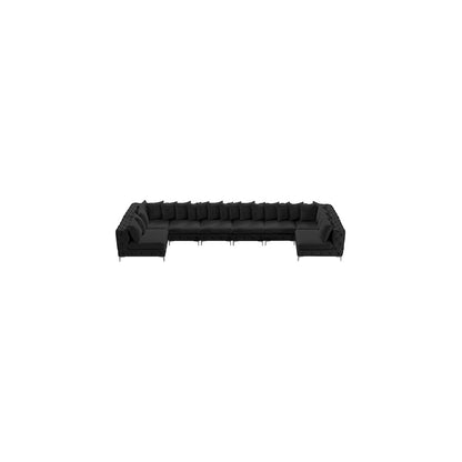 Tremblay Black Velvet Modular Sectional