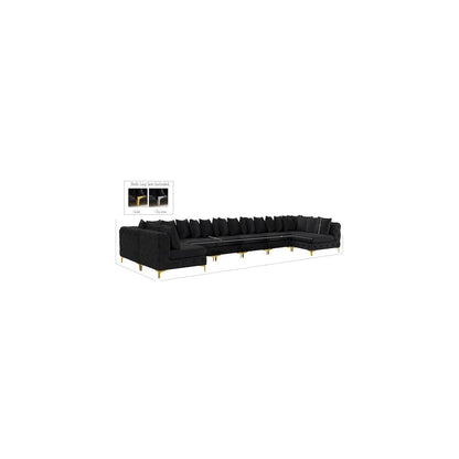 Tremblay Black Velvet Modular Sectional