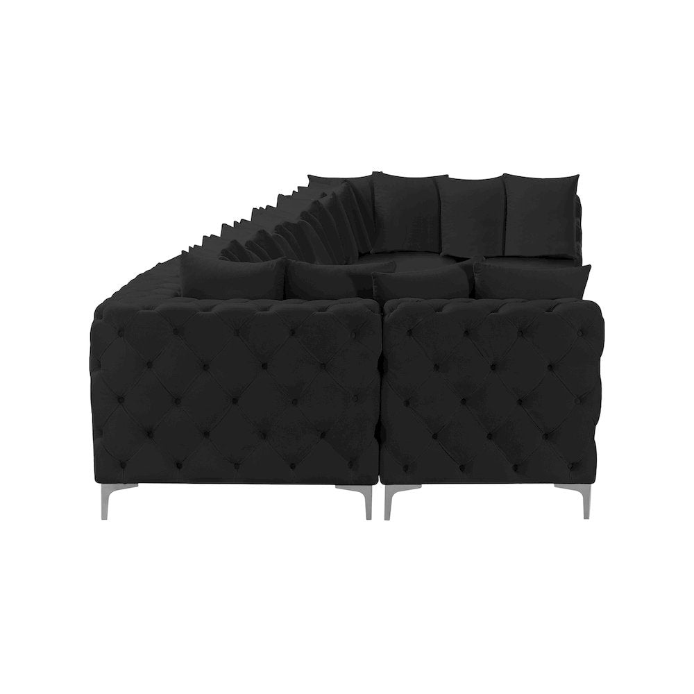 Tremblay Black Velvet Modular Sectional