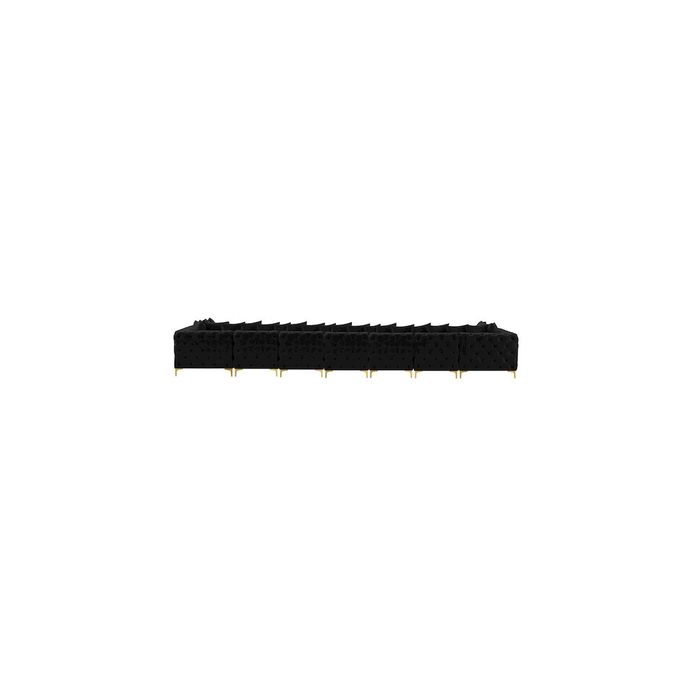 Tremblay Black Velvet Modular Sectional