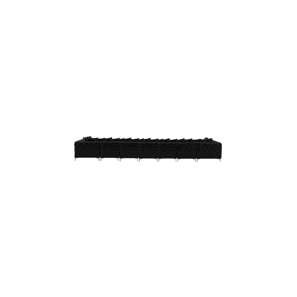 Tremblay Black Velvet Modular Sectional