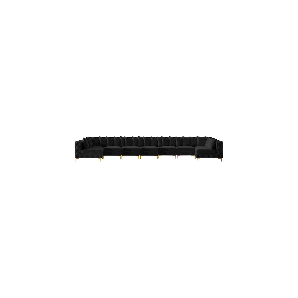 Tremblay Black Velvet Modular Sectional