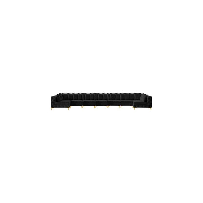 Tremblay Black Velvet Modular Sectional