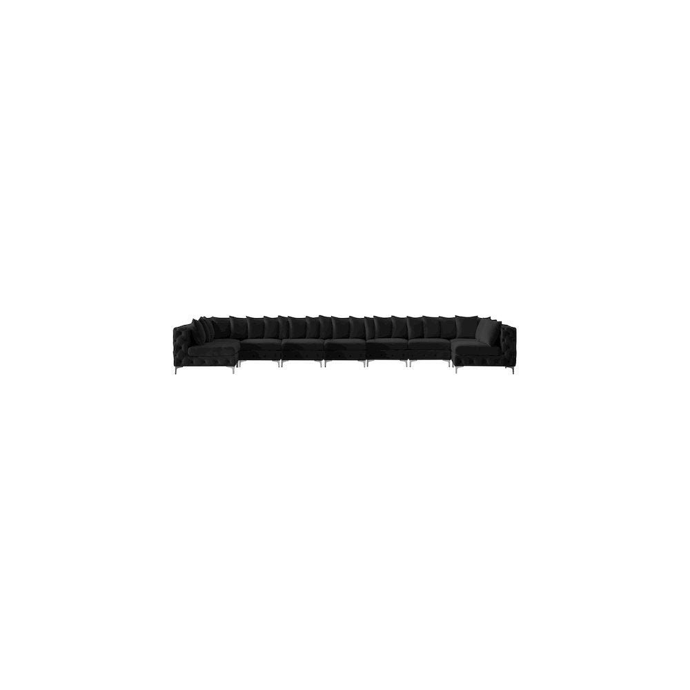 Tremblay Black Velvet Modular Sectional
