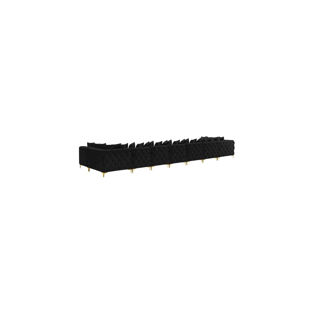 Tremblay Black Velvet Modular Sectional