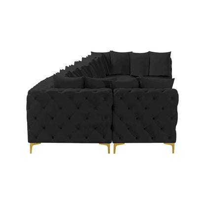 Tremblay Black Velvet Modular Sectional