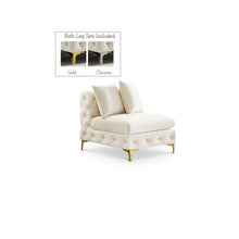 Tremblay Cream Velvet Armless Chair