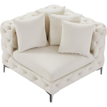 Tremblay Cream Velvet Corner Chair