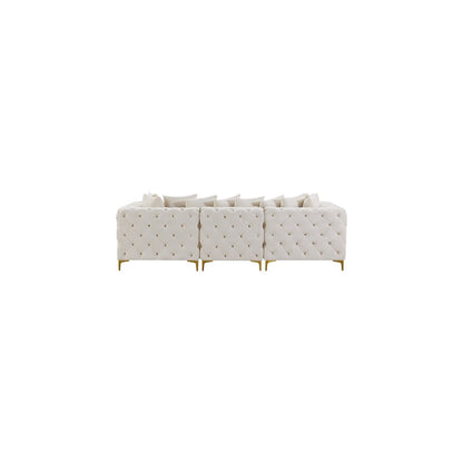 Tremblay Cream Velvet Modular Sofa