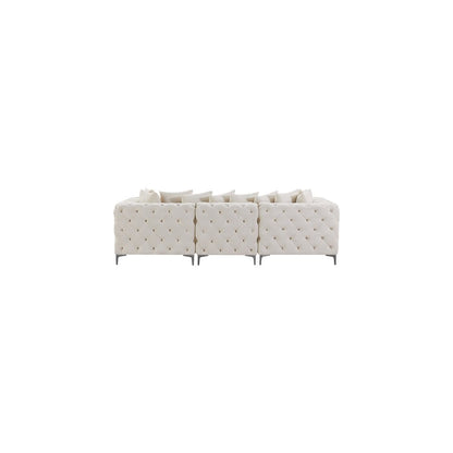Tremblay Cream Velvet Modular Sofa