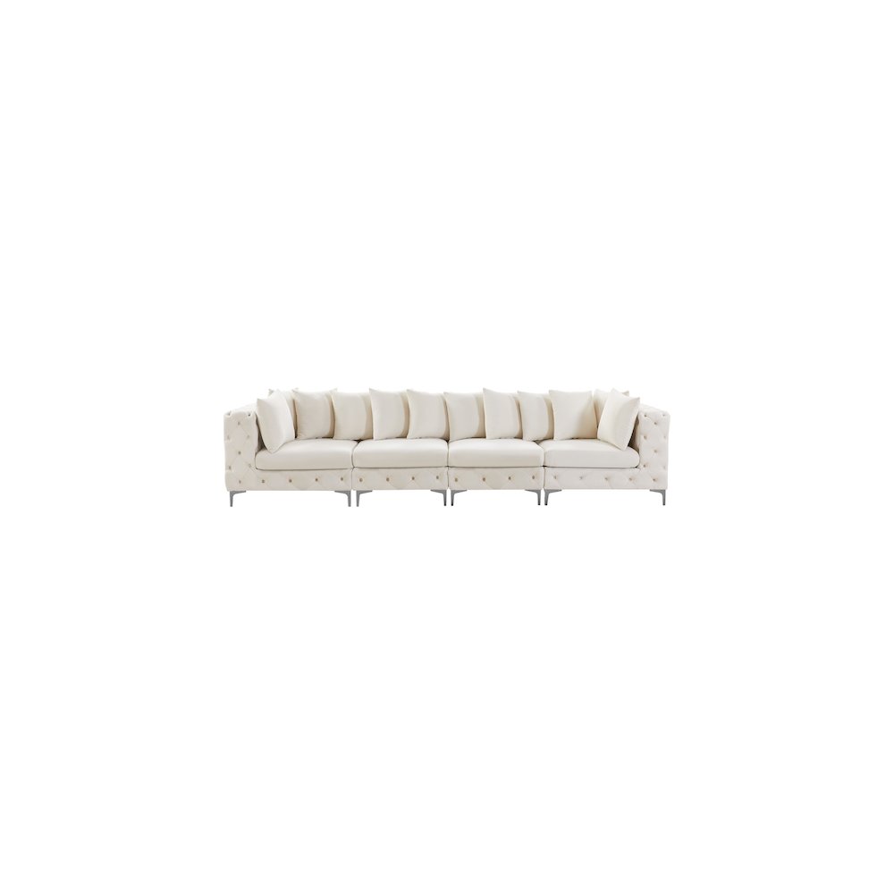 Tremblay Cream Velvet Modular Sofa
