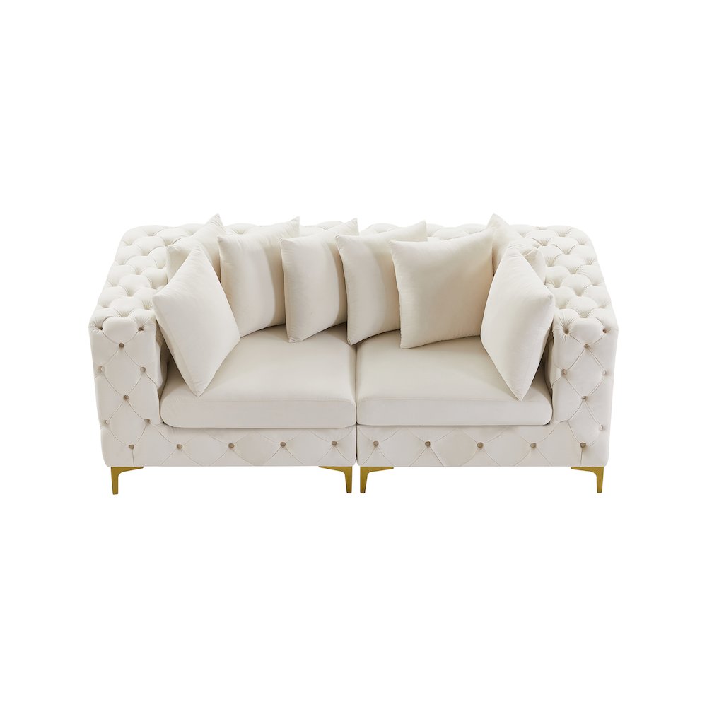 Tremblay Cream Velvet Modular Sofa
