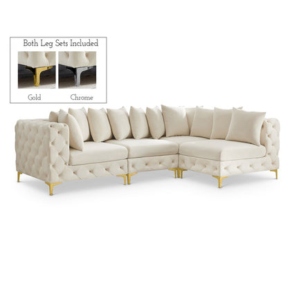Tremblay Cream Velvet Modular Sectional