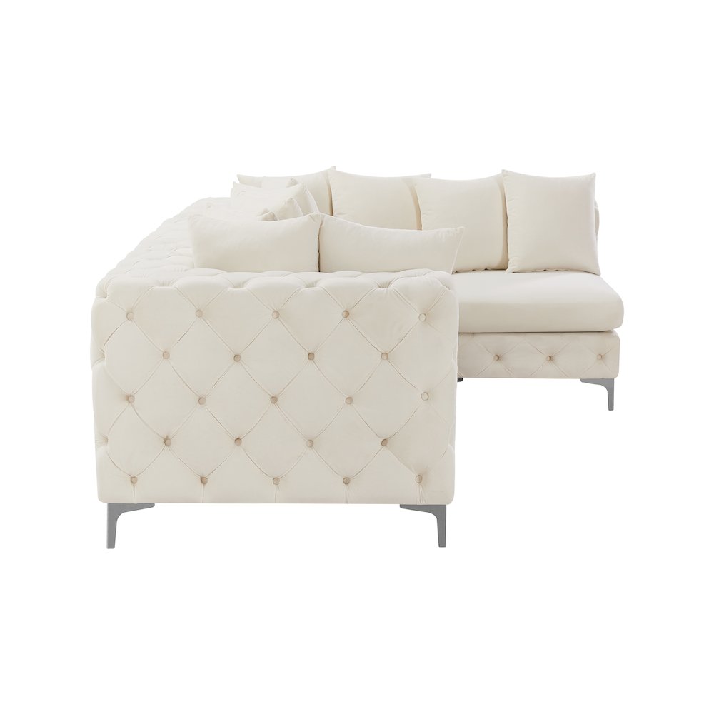 Tremblay Cream Velvet Modular Sectional