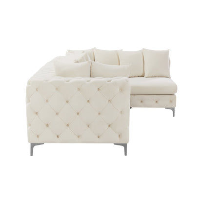 Tremblay Cream Velvet Modular Sectional