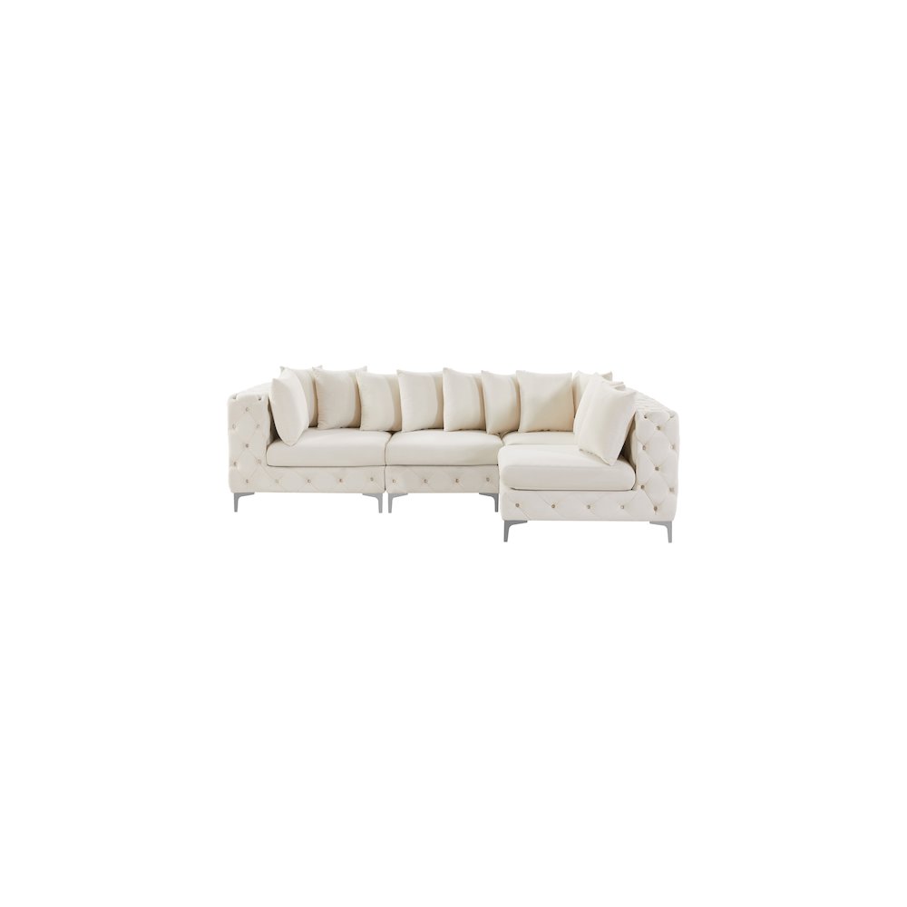 Tremblay Cream Velvet Modular Sectional