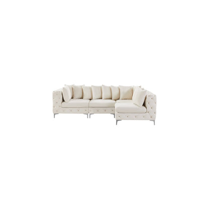 Tremblay Cream Velvet Modular Sectional
