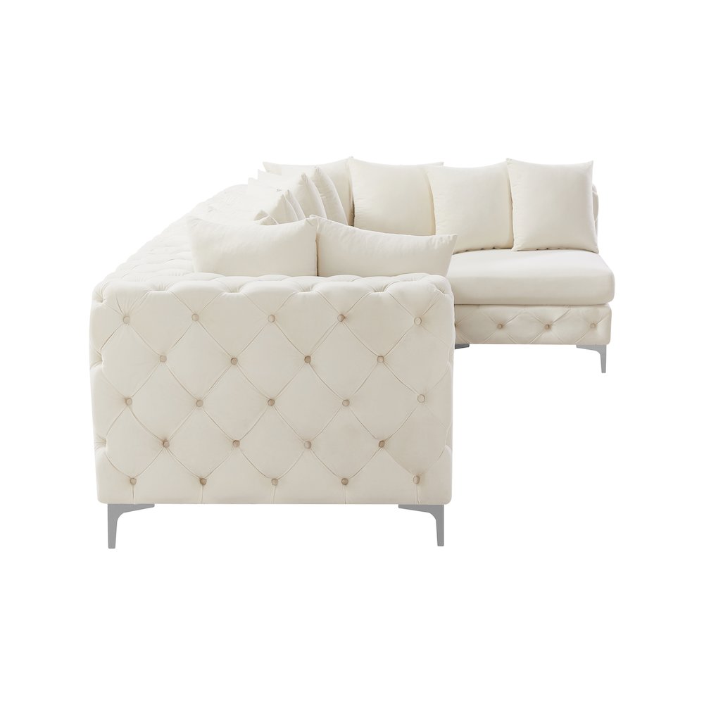 Tremblay Cream Velvet Modular Sectional