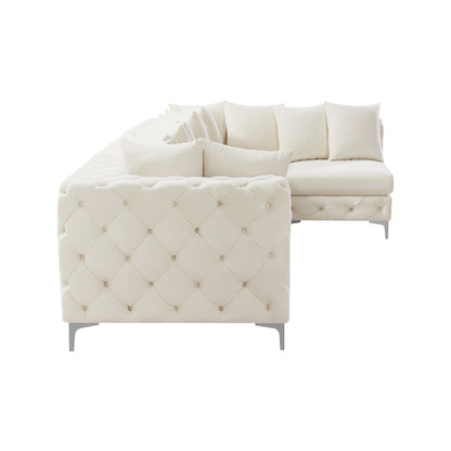 Tremblay Cream Velvet Modular Sectional