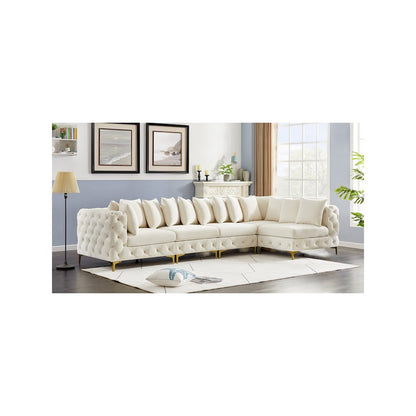 Tremblay Cream Velvet Modular Sectional