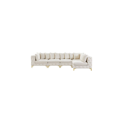 Tremblay Cream Velvet Modular Sectional