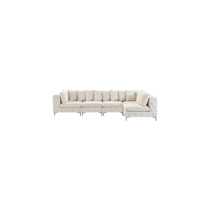Tremblay Cream Velvet Modular Sectional