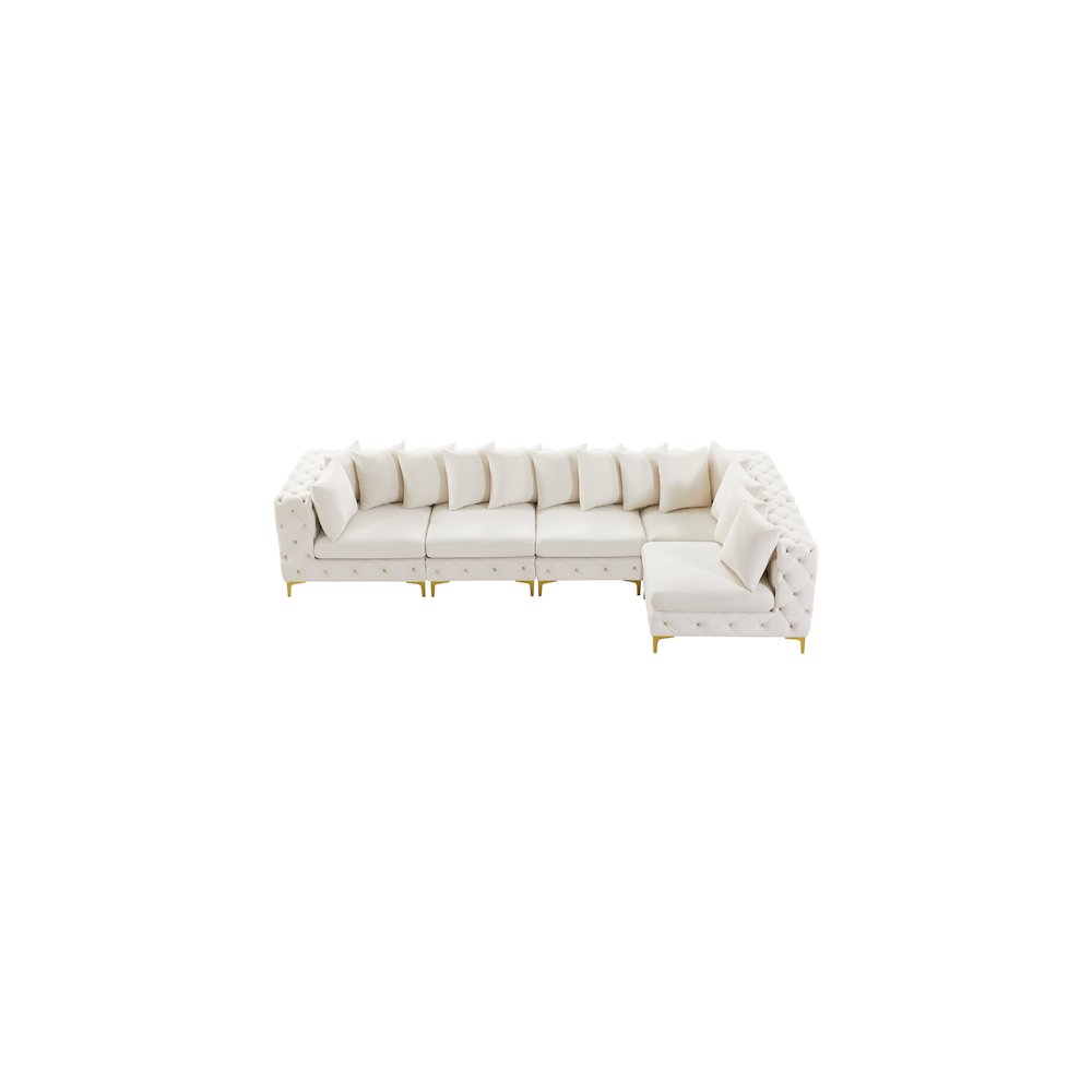 Tremblay Cream Velvet Modular Sectional