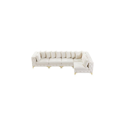 Tremblay Cream Velvet Modular Sectional