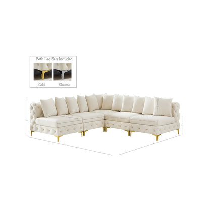 Tremblay Cream Velvet Modular Sectional