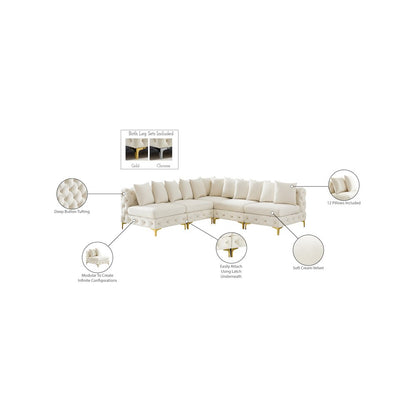 Tremblay Cream Velvet Modular Sectional
