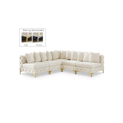 Tremblay Cream Velvet Modular Sectional
