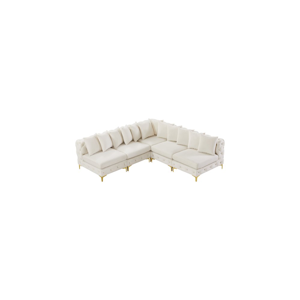 Tremblay Cream Velvet Modular Sectional