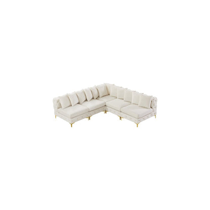Tremblay Cream Velvet Modular Sectional