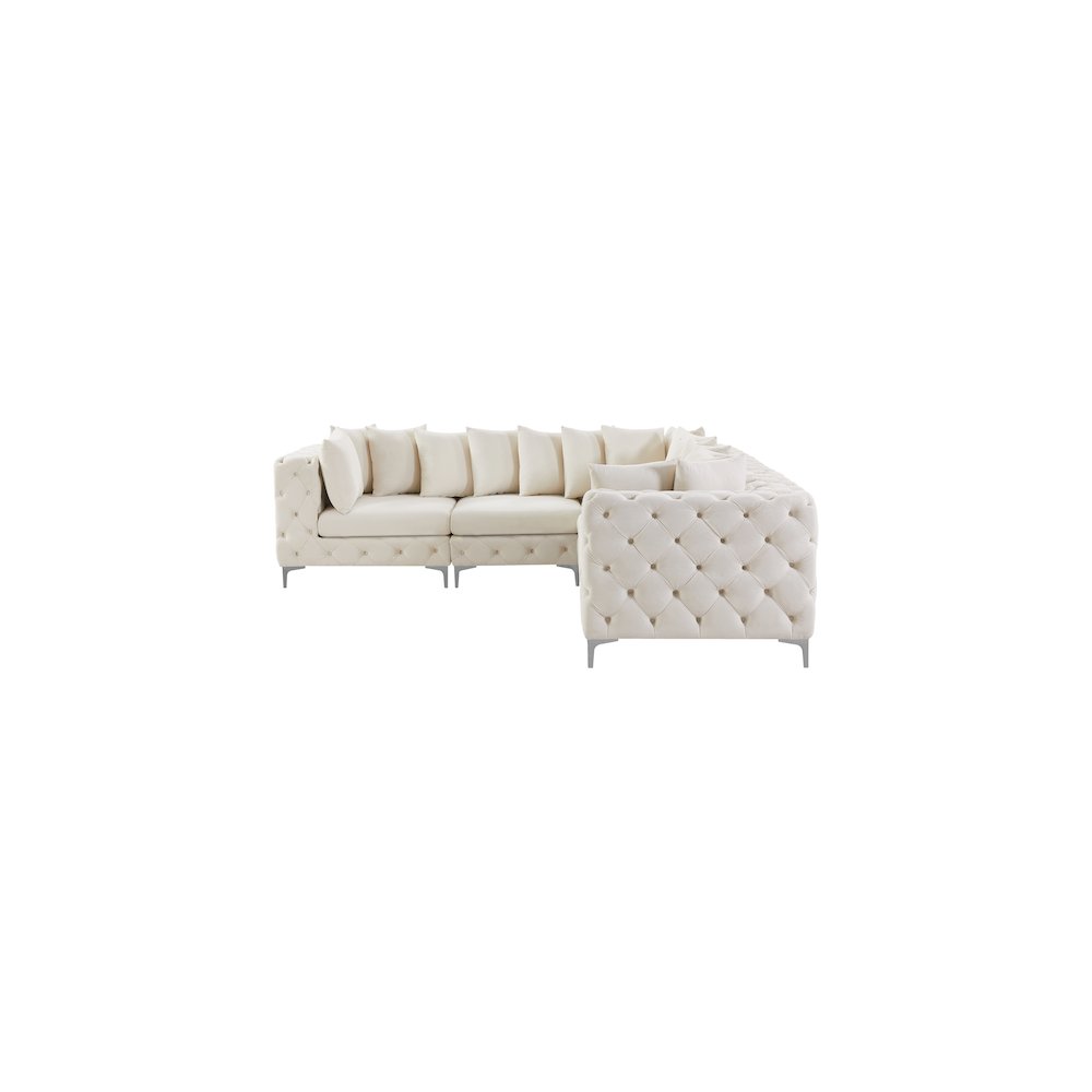 Tremblay Cream Velvet Modular Sectional