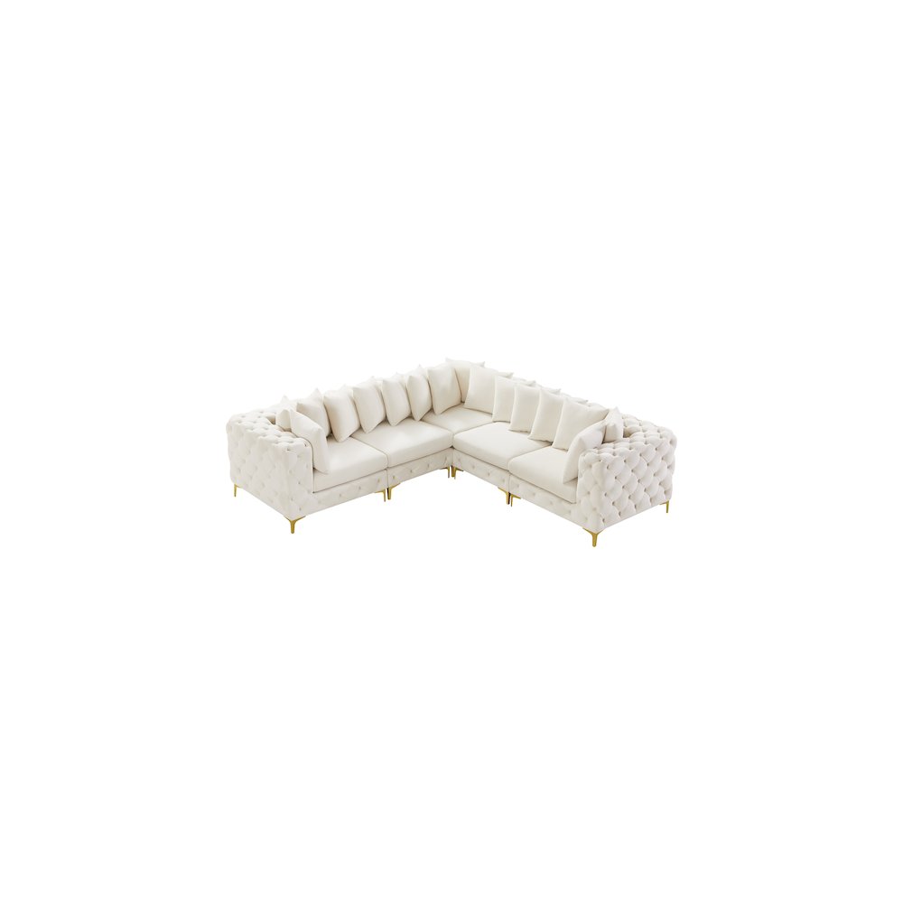 Tremblay Cream Velvet Modular Sectional