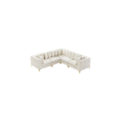 Tremblay Cream Velvet Modular Sectional