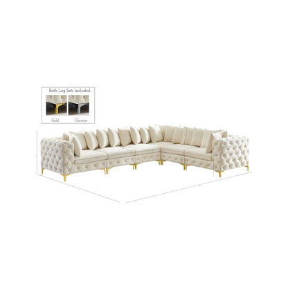 Tremblay Cream Velvet Modular Sectional