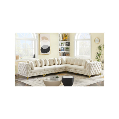 Tremblay Cream Velvet Modular Sectional