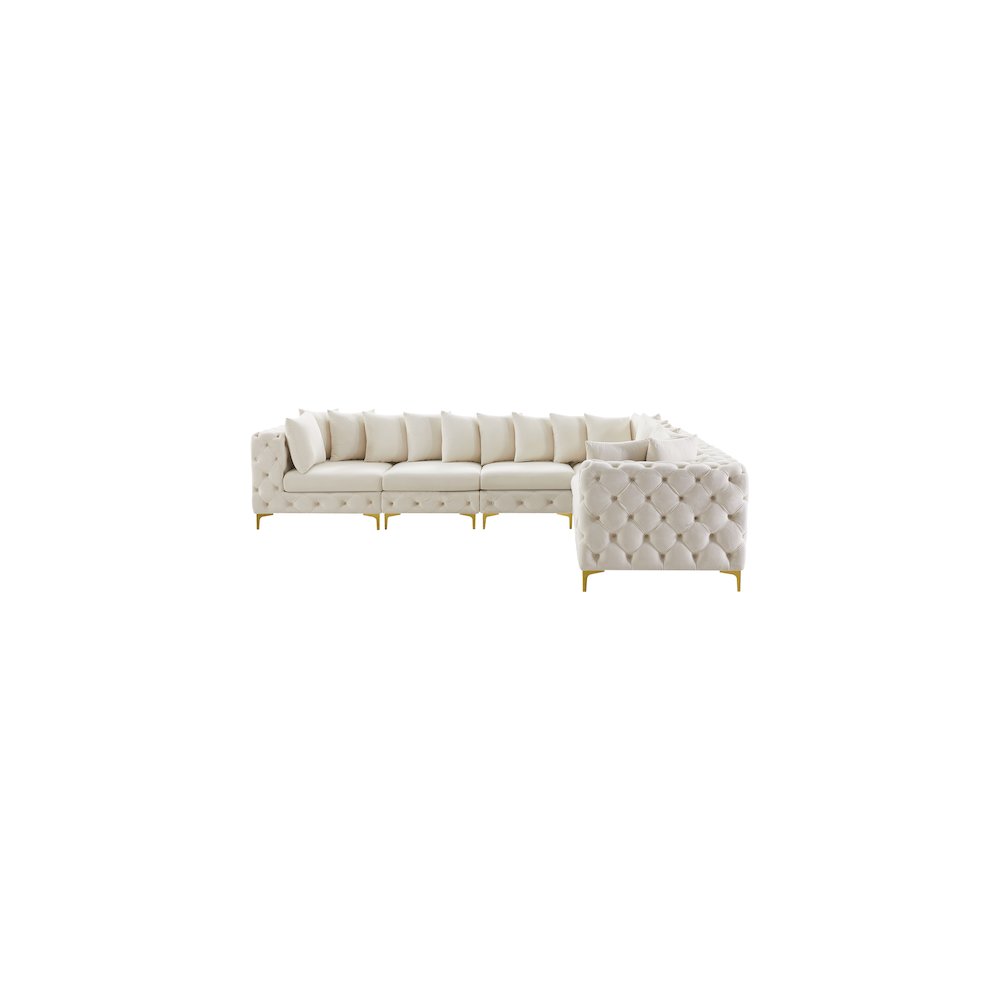Tremblay Cream Velvet Modular Sectional
