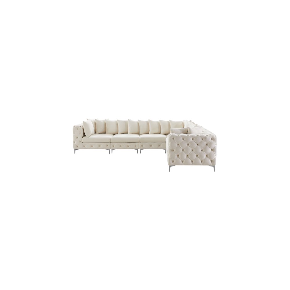 Tremblay Cream Velvet Modular Sectional