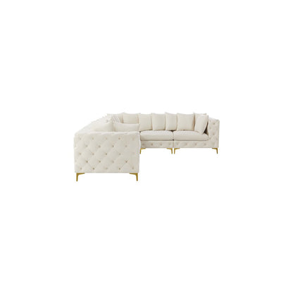 Tremblay Cream Velvet Modular Sectional
